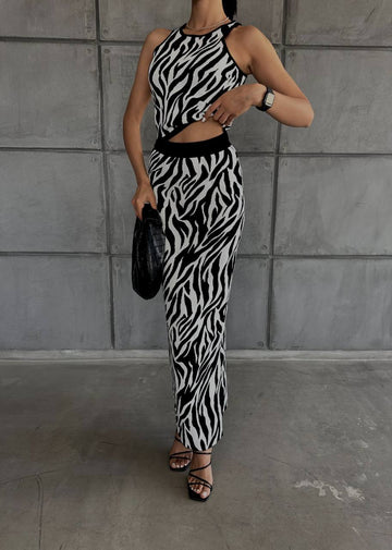 BLOUSE AND SKIRT ZEBRA