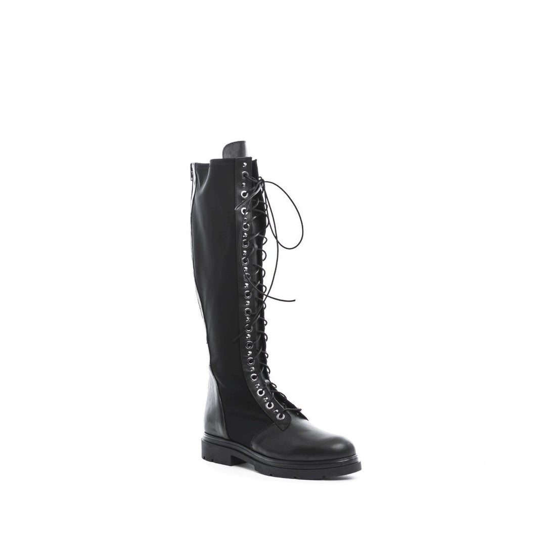 Silver Rivets Under-Knee Boots BLACK (BL)