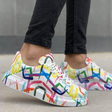 Load image into Gallery viewer, Paint Lines Sneakers WHITE (MU)
