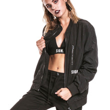 Load image into Gallery viewer, Vertical Bomber Jacket BLACK
