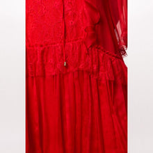 Load image into Gallery viewer, Silk &#39;Ruffled lace&#39; insert dress
