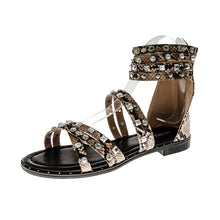 Load image into Gallery viewer, MULTI STUDDED &#39;Zipped Heel&#39; TRGOVINA OMARA Sandals
