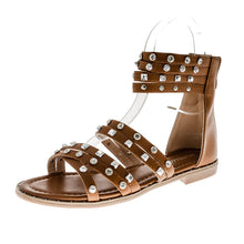 Load image into Gallery viewer, MULTI STUDDED &#39;Zipped Heel&#39; TRGOVINA OMARA Sandals
