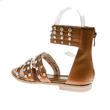 Load image into Gallery viewer, MULTI STUDDED &#39;Zipped Heel&#39; TRGOVINA OMARA Sandals
