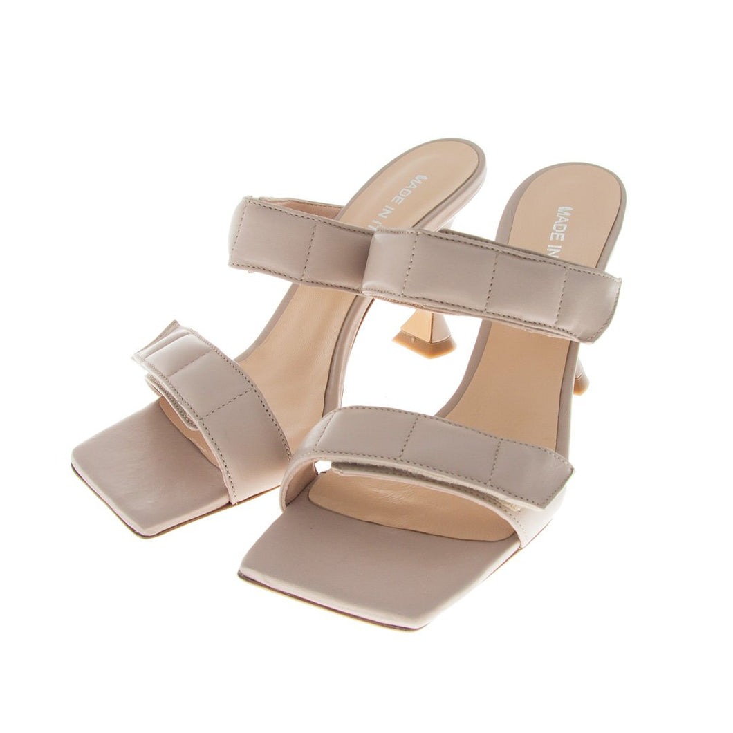 #3 SQUARED HIGH 'Leather Quilted Velcro' L'ESTROSA Sandals