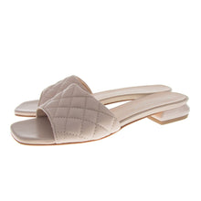 Load image into Gallery viewer, SQUARED LOW &#39;Leather Quilted&#39; L&#39;ESTROSA Slides
