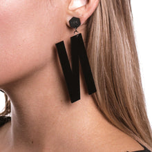 Load image into Gallery viewer, Letter Earings BLACK
