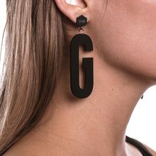 Load image into Gallery viewer, Letter Earings BLACK
