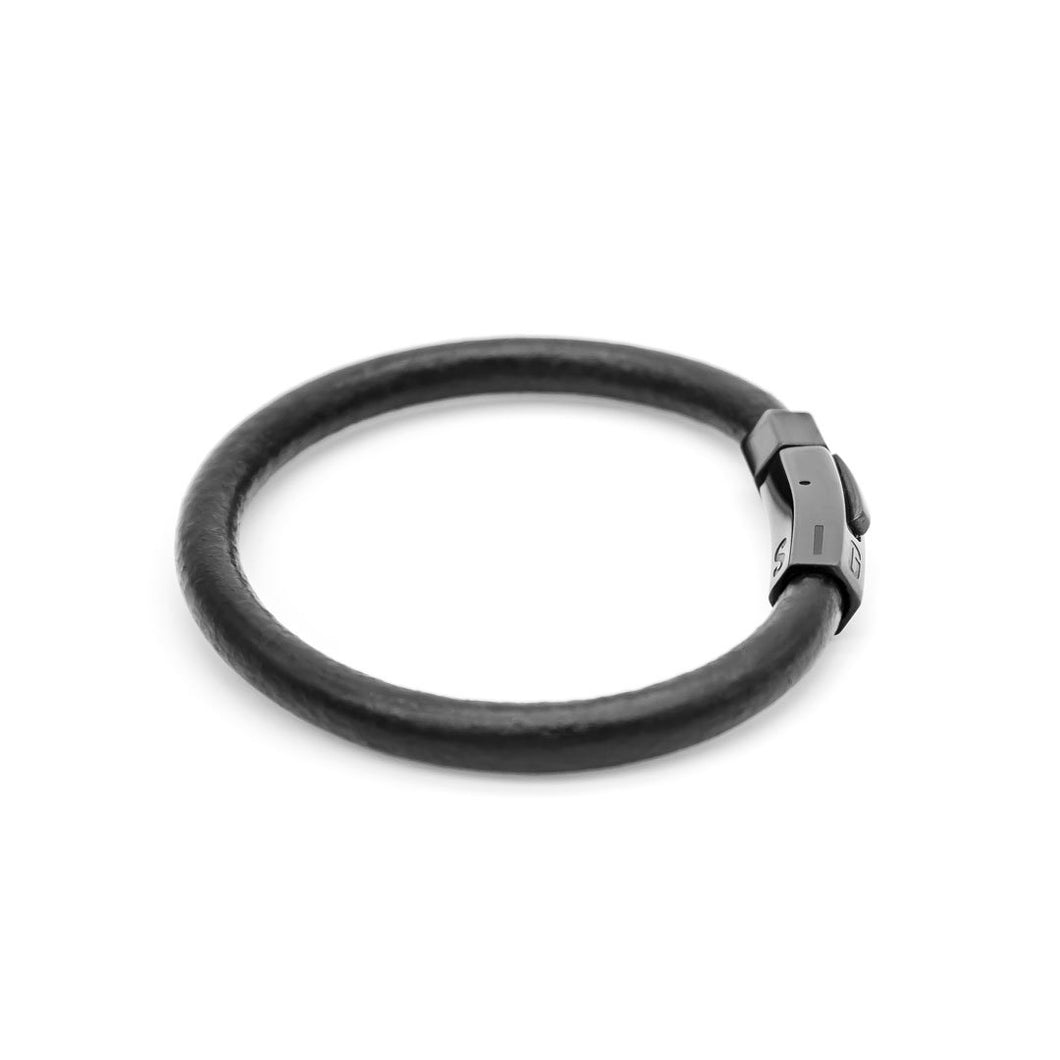 Leather Hex Bracelet METBLACK