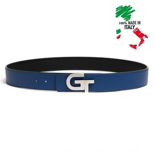 Apparel - Genuine Leather Belt Reversible  | Double Color (Blue/Black)