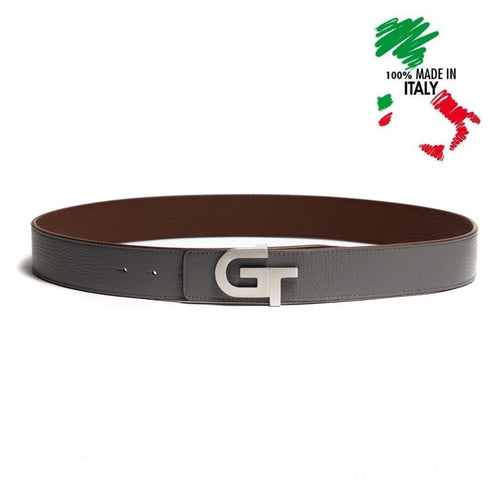 Apparel - Genuine Leather Belt Reversible | Double Color (Grey/Brown)