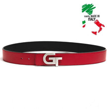 Load image into Gallery viewer, Apparel - Genuine Leather Belt Reversible  | Double Color (Red/Black)
