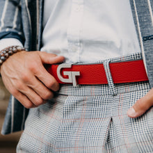 Load image into Gallery viewer, Apparel - Genuine Leather Belt Reversible  | Double Color (Red/Black)
