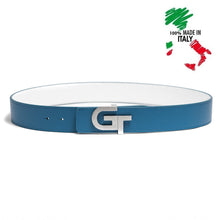 Load image into Gallery viewer, Apparel - Genuine Leather Belt Reversible  | Double Color (White/Blue)
