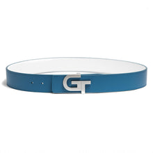 Load image into Gallery viewer, Apparel - Unisex Leather Belt Reversible  | Double Color (White/Blue)
