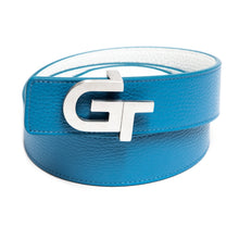 Load image into Gallery viewer, Apparel - Unisex Leather Belt Reversible  | Double Color (White/Blue)
