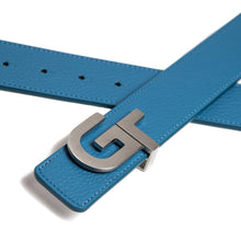 Load image into Gallery viewer, Apparel - Unisex Leather Belt Reversible  | Double Color (White/Blue)
